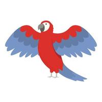 azul rojo guacamayo icono dibujos animados vector. loro pájaro vector