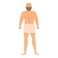 Healthy man icon cartoon vector. Muscle strong vector