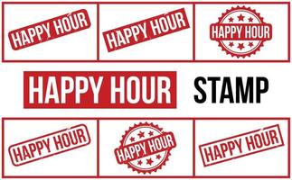 Happy Hour Rubber Stamp set Vector