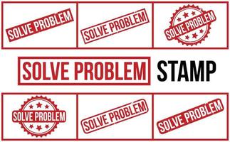 Solve Problem Rubber Stamp Set Vector