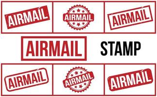 Airmail rubber grunge stamp SET vector