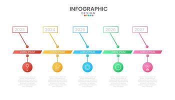 Infographic business design template of 5 Steps Timeline vector