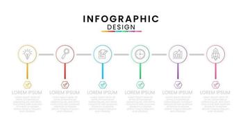 Infographic template for business. Timeline concept with 6 step, Presentation. vector