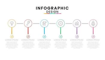 infografía modelo para negocio. cronograma concepto con 6 6 paso, presentación. vector