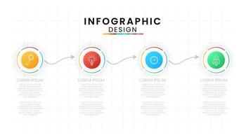 Infographic template for business isolated on white background. Process chart concept with 4 options, steps, part, Vector presentation