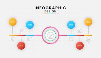 infografía modelo para negocio aislado en blanco antecedentes. cronograma proceso gráfico concepto con 6 6 opciones, pasos, parte, vector presentaciones