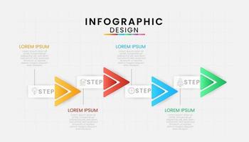 Infographic template for business isolated on white background. Arrows workflow steps concept with 4 options, steps, part, Vector presentations