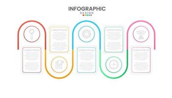 Infographic design template. Road map timeline concept with 5 steps. Vector illustration