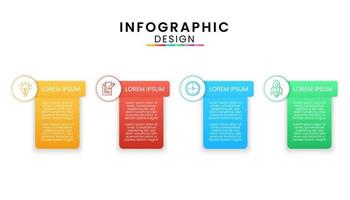 infografía modelo para negocio. cronograma concepto con 4 4 paso, presentación vector