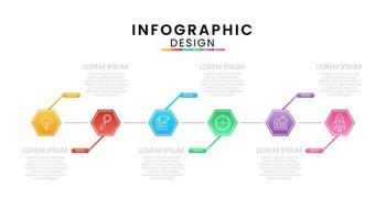 Infographic template for business. Timeline concept with 6 step. vector