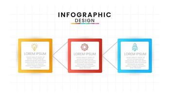 Business data process chart concept. Circle infographic icons designed for modern background template with 3 options, steps, parts. vector