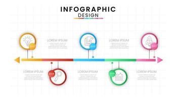 Infographic template for business. Circle Timeline concept with 5 step. vector