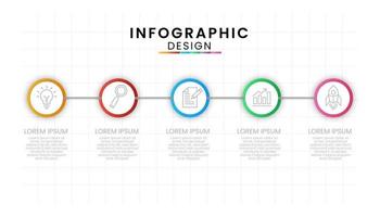 Infographic template for business. Circle concept with 5 step vector