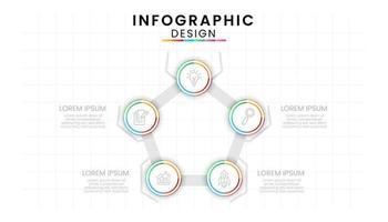 Infographic template for business. Circle concept with 5 step vector