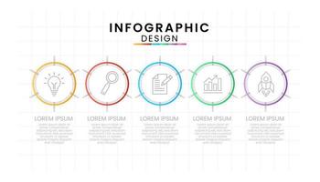 Business data process chart concept. Circle infographic icons designed for modern background vector