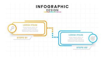 infografía modelo para negocio. cronograma concepto con 2 paso. vector