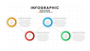 Infographic template for business. Rectangle concept with 4 step vector