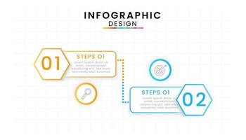 Infographic template for business. Timeline concept with 2 step vector