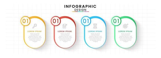 infografía modelo para negocio. cronograma concepto con 4 4 paso vector