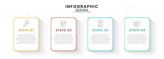 Infographic template for business. Timeline concept with 4 step. vector