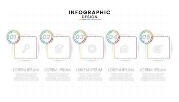 infografía modelo para negocio concepto. cronograma proceso moderno con 5 5 pasos. presentación vector infografía