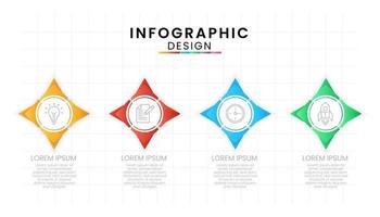 moderno infografía modelo. circulo elemento diseño con márketing iconos negocio concepto con 4 4 opción vector