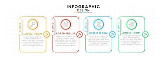 Infographic template for business. Timeline concept with 4 step. vector