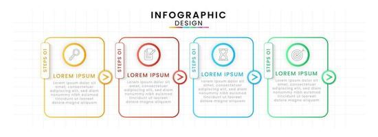 infografía modelo para negocio. cronograma concepto con 4 4 paso. vector