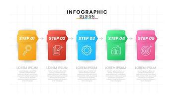 Infographic template for business concept. Timeline Process with 5 Steps. Vector illustration