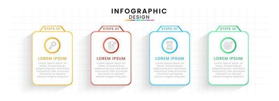 infografía modelo para negocio. cronograma concepto con 4 4 paso vector