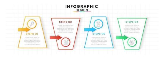 Infographic template for business. Timeline concept with 4 step. vector