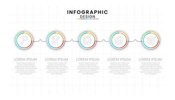 Infographic template for business concept. Timeline with 5 Steps. Vector presentation infographic.