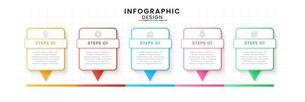 Infographic template for business. Timeline concept with 5 step vector