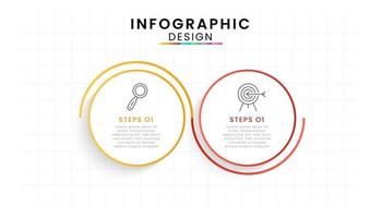 infografía modelo para negocio. cronograma concepto con 2 pasos. vector