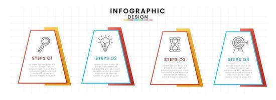 Infographic template for business. Timeline concept with 4 steps vector