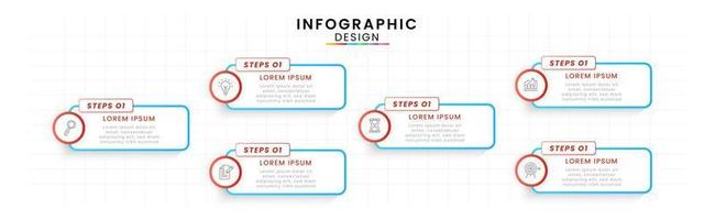 Infographic template for business. Timeline concept with 6 steps. vector