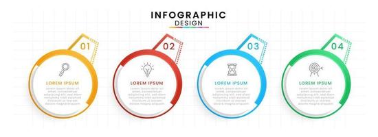 Vector Infographic design template modern timeline. 5 options or steps, Business project template for presentation and report.