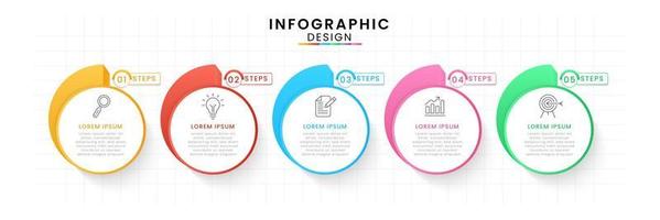 vector infografía diseño modelo moderno línea de tiempo 5 5 opciones o pasos, negocio proyecto modelo para presentación y informe.