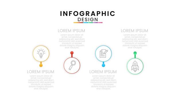 infografía modelo para negocio. cronograma concepto con 4 4 paso vector