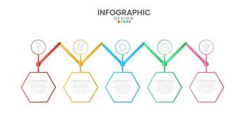 Infographic timeline with numbers 5 options or steps. vector