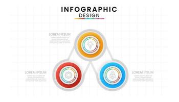 negocio datos proceso gráfico concepto. circulo infografía íconos diseñado para moderno antecedentes modelo con 3 opciones, pasos, partes vector