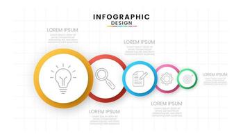 Infographic template for business. Timeline with 5 Steps and Process. vector