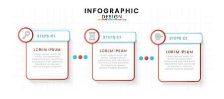 Infographic template for business. Timeline concept with 3 steps. vector