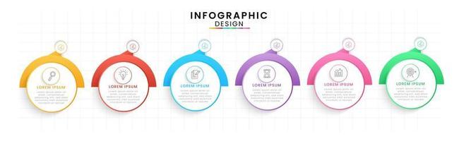 vector infografía diseño modelo moderno línea de tiempo 6 6 opciones o pasos, negocio proyecto modelo para presentación y informe.