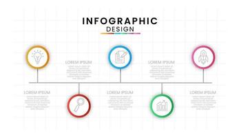 Infographic template for business. Circle concept with 5 step. vector