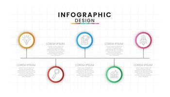 Infographic template for business. Circle concept with 5 step. vector