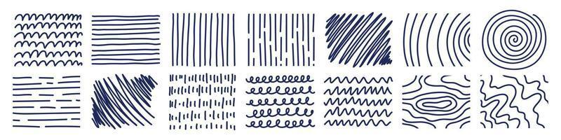 Hand drawn sketch pencil texture set. Doodle scribble stroke effect. Vector isolated illustration