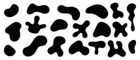 Blob irregular black shapes set. Organic liquid abstract form collection. Vector isolated illustration