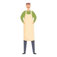 Home man table icon cartoon vector. Family cook vector