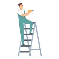 Home ladder icon cartoon vector. Air conditioner vector